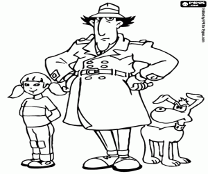 Protagonists of Inspector Gadget coloring page