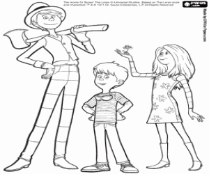 The protagonists of the Lorax coloring page