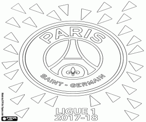 PSG, champion Ligue 1 2017-2018 coloring page