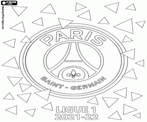 PSG, champion Ligue1 2021-2022 coloring page