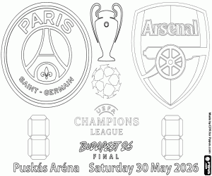 PSG vs Arsenal, final 2025-2026 coloring page
