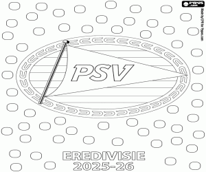 PSV, Eredivisie champion 2025-2026 coloring page