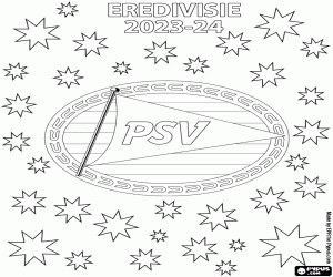 PSV, Eredivisie champions 2023-2024 coloring page