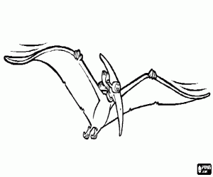 Pterodactyl flying coloring page