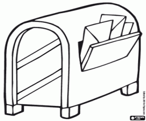 Public postbox coloring page
