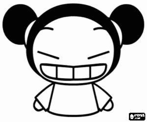 Pucca, a very cheerful little girl coloring page
