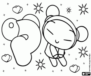Pucca, a girl from South Korea coloring page