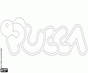 Pucca logo coloring page