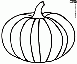 A pumpkin, fruit of Cucurbita coloring page