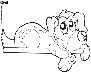 The puppy has a fever coloring page