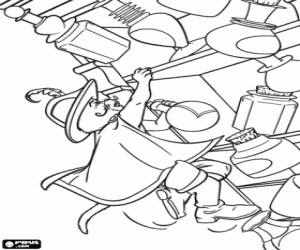 Puss in boots in danger coloring page