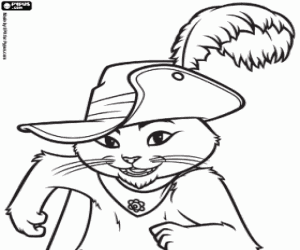 Puss in Boots, main character coloring page
