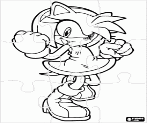 Puzzle of Amy Rose, Sonic coloring page