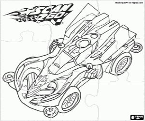 Puzzle with a car from Scan2Go coloring page