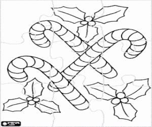 Puzzle with Christmas ornaments coloring page