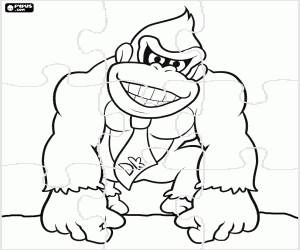Puzzle of Donkey Kong coloring page