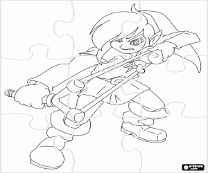 Puzzle of The Legend of Zelda, Link coloring page