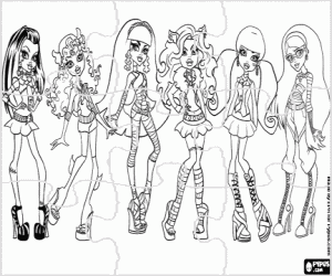 A puzzle of Monster High coloring page