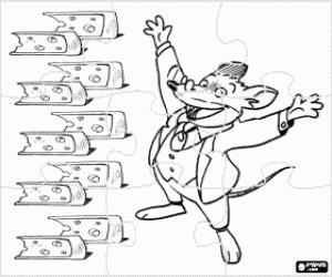 Puzzle of the mouse Geronimo Stilton coloring page