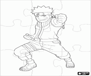 Puzzle with the ninja Naruto coloring page