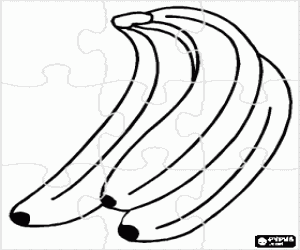 Puzzle of A bunch of bananas coloring page