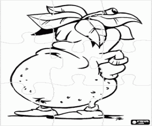 Puzzle of a potato coloring page