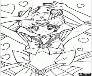 Puzzle of Sailor Moon coloring page
