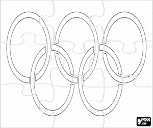 Puzzle of the Olympic Flag coloring page
