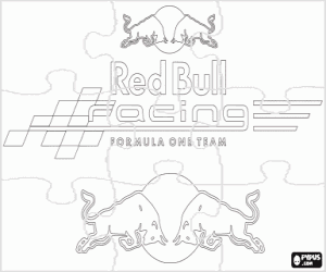 Puzzle of the Red Bull Racing logo coloring page