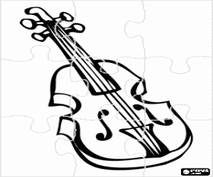 Puzzle of violin coloring page