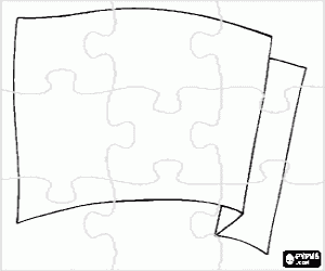 Puzzle of white flag waving coloring page