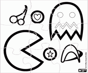 Puzzle of Pac-Man coloring page