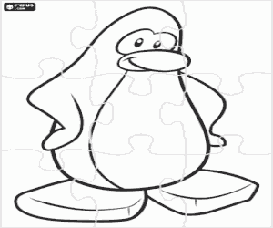Puzzle of a penguin, Club Penguin coloring page