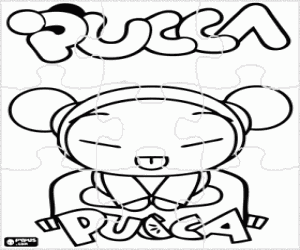 Puzzle of Pucca, south korean girl coloring page