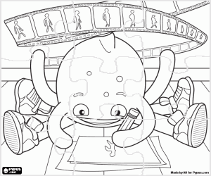 Puzzle of Pypus and the animation coloring page