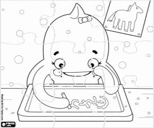 Puzzle with Pypus and the blackboard coloring page