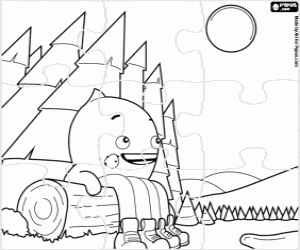 Puzzle of Pypus enjoys the forest coloring page
