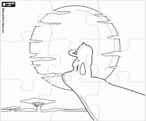 Puzzle of Pypus as the Lion King coloring page