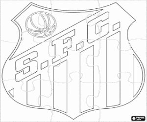 Puzzle of Santos FC logo coloring page