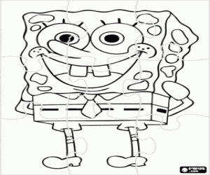 Puzzle of SpongeBob coloring page