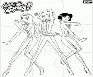Puzzle of Totally Spies coloring page