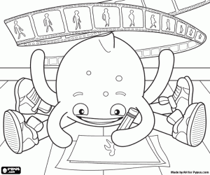 Pypus and the animated movie coloring page