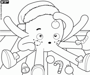 Pypus at Christmas coloring page
