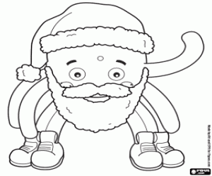 Pypus with beard and Santa Claus hat coloring page