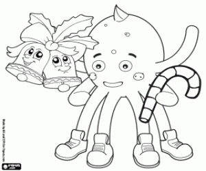 Pypus with bells and a candy coloring page