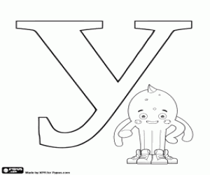 Pypus beside the Russian letter У coloring page
