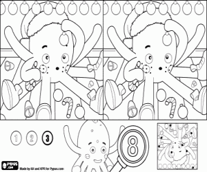 Pypus and Christmas,a difficult game coloring page
