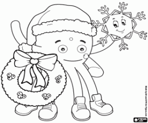 Pypus with Christmas ornaments coloring page