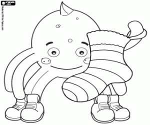 Pypus and a Christmas sock coloring page