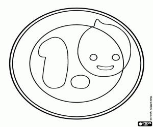 Pypus coin of 1 coloring page